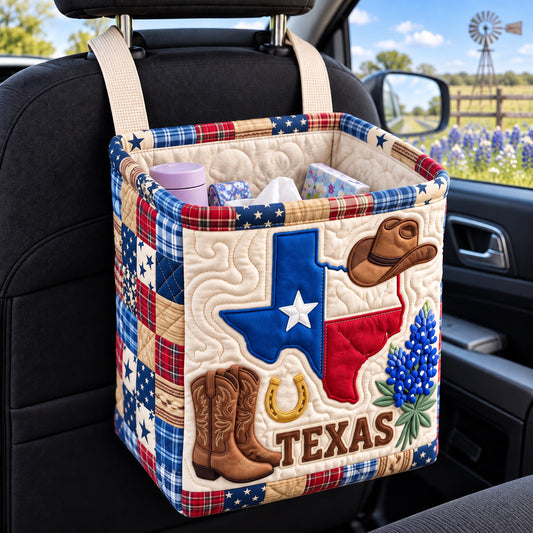 Texas Cowboy Quilted Car Basket GFTOTP22691