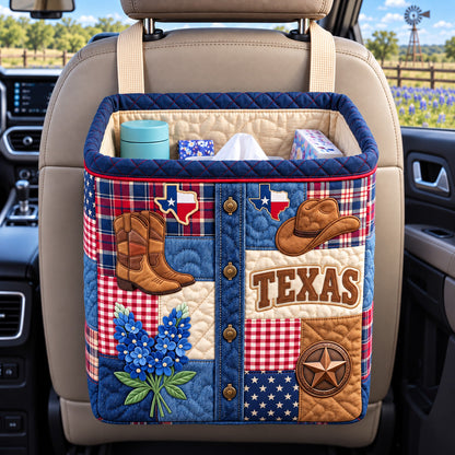 Texas Denim Quilted Car Basket GFTOTP22693