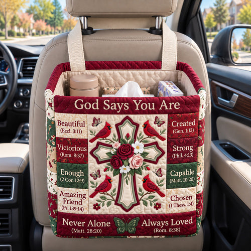 God Says You Are Quilted Car Basket GFTOTP22708