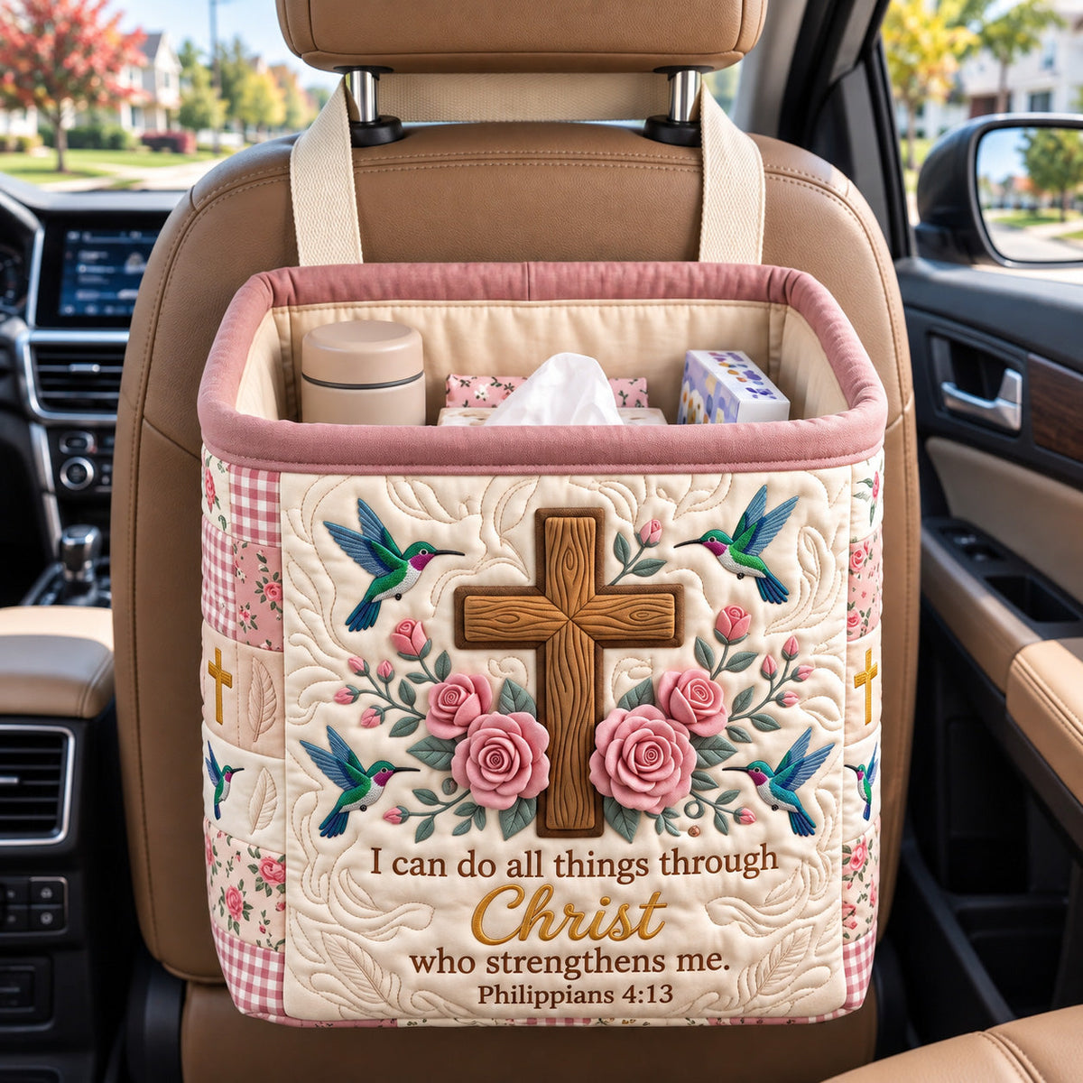 Christian Faith Quilted Car Basket GFTOTP22709
