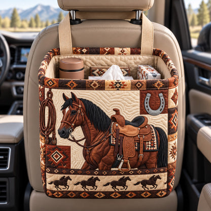 Western Saddle Horse Quilted Car Basket GFTOTP22941