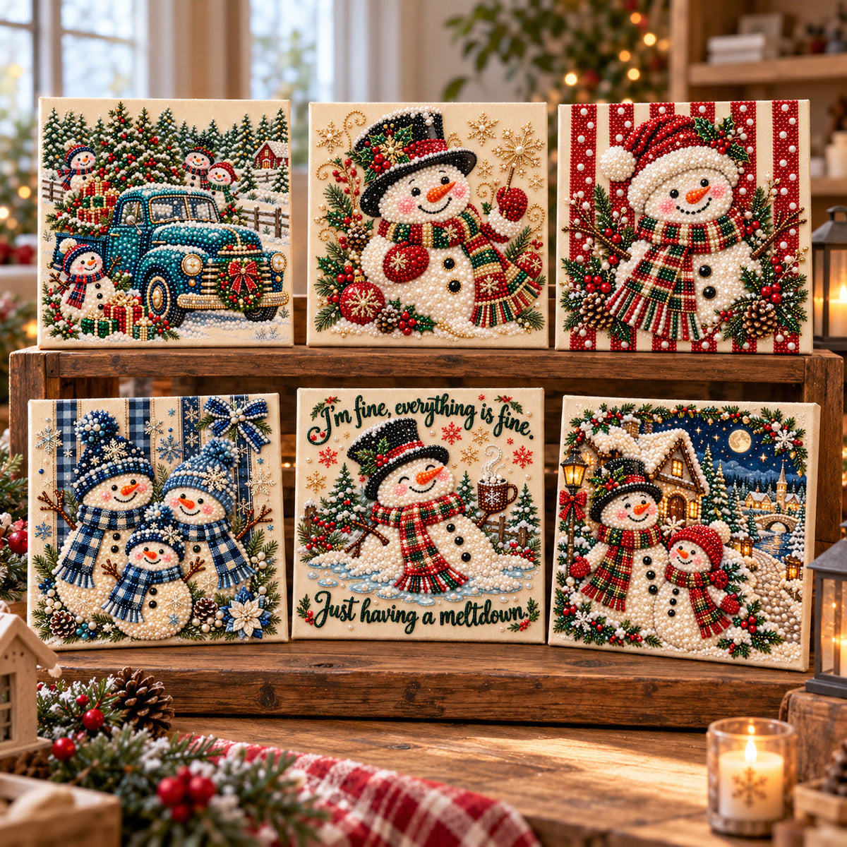🔥 EARLY CHRISTMAS SALE 49% OFF - Jolly Snowmen DIY Diamond Pearl Art Kit GFTOTP23167