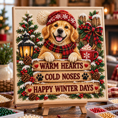 Christmas Golden Retriever DIY Diamond Pearl Art Kit GFTOTP23190