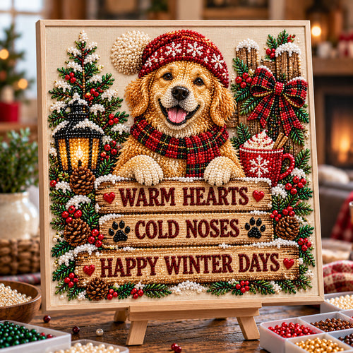 Christmas Golden Retriever DIY Diamond Pearl Art Kit GFTOTP23190