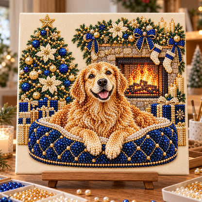 Christmas Golden Retriever DIY Diamond Pearl Art Kit GFTOTP23191