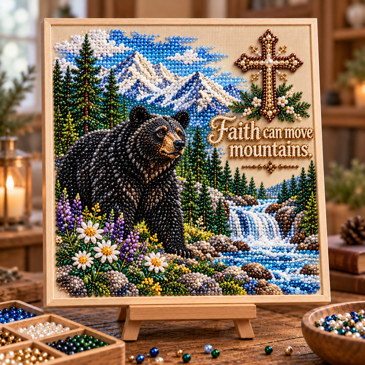 Faith Moves Mountains DIY Diamond Pearl Art Kit GFTOTP23202