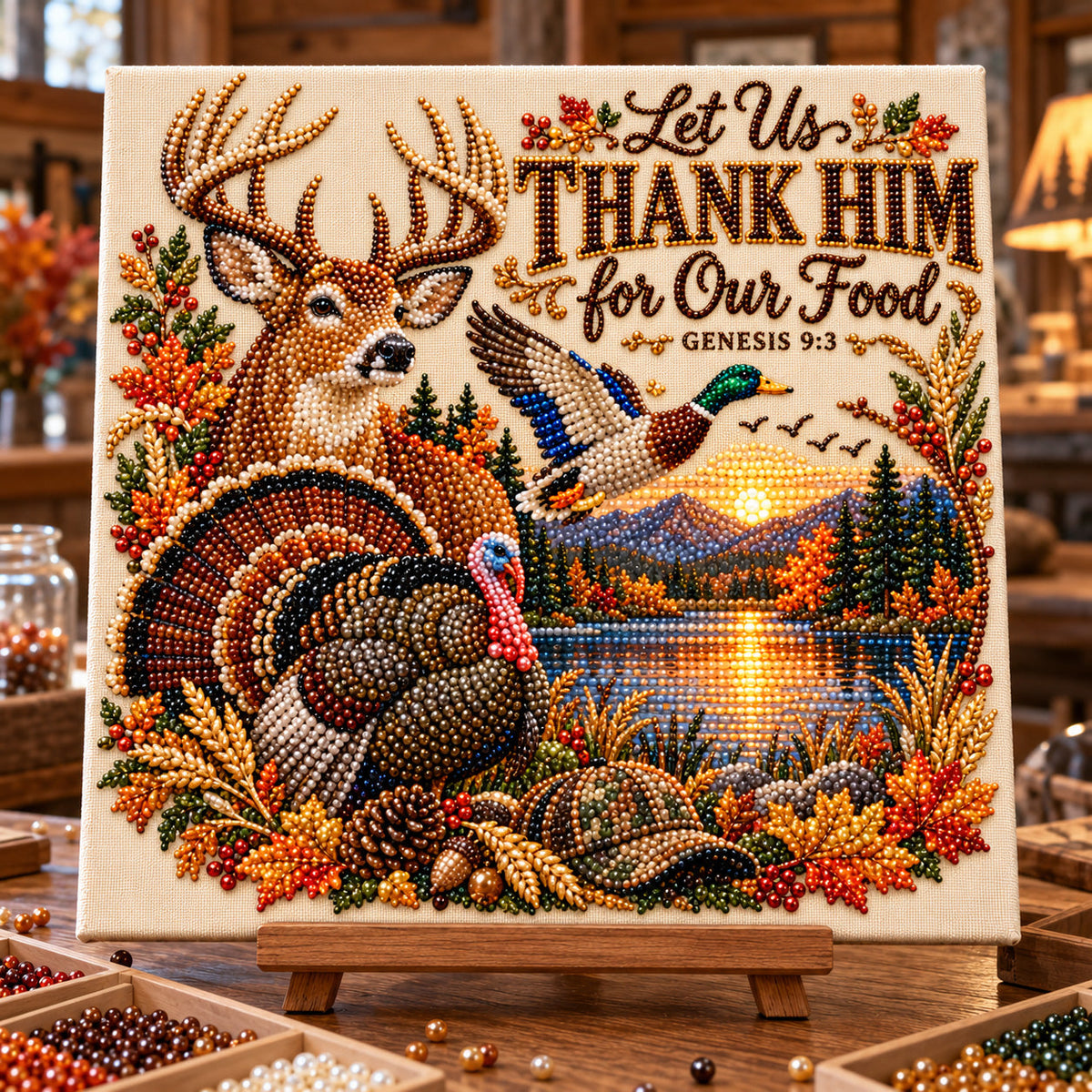 Thank Him For Food DIY Diamond Pearl Art Kit GFTOTP23233