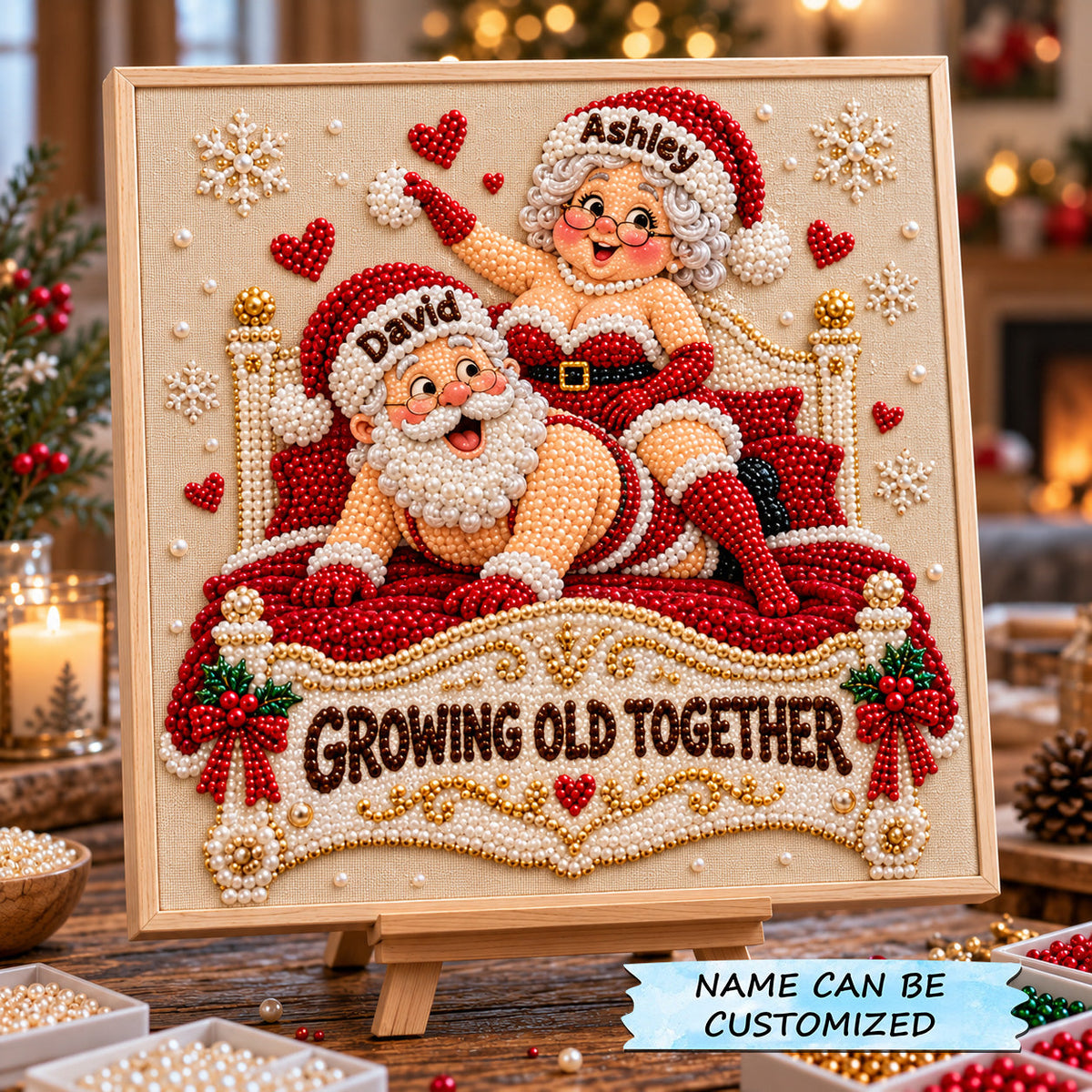 Personalized Funny Santa Couple DIY Diamond Pearl Art Kit QTCUZ GFTOTP23237