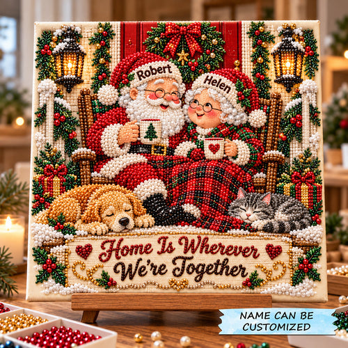 Personalized Santa Couple DIY Diamond Pearl Art Kit QTCUZ GFTOTP23242