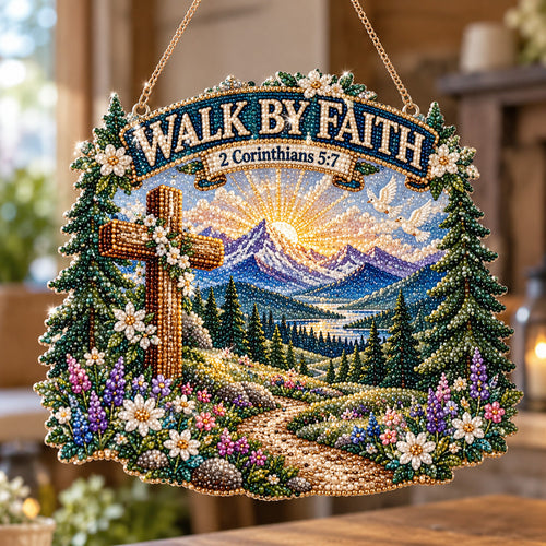 Walk By Faith DIY Diamond Pearl Suncatcher Ornament Kit GFTOTP23244