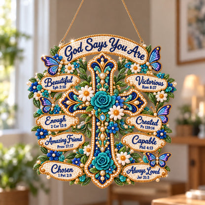 God Says You Are DIY Diamond Pearl Suncatcher Ornament Kit GFTOTP23248