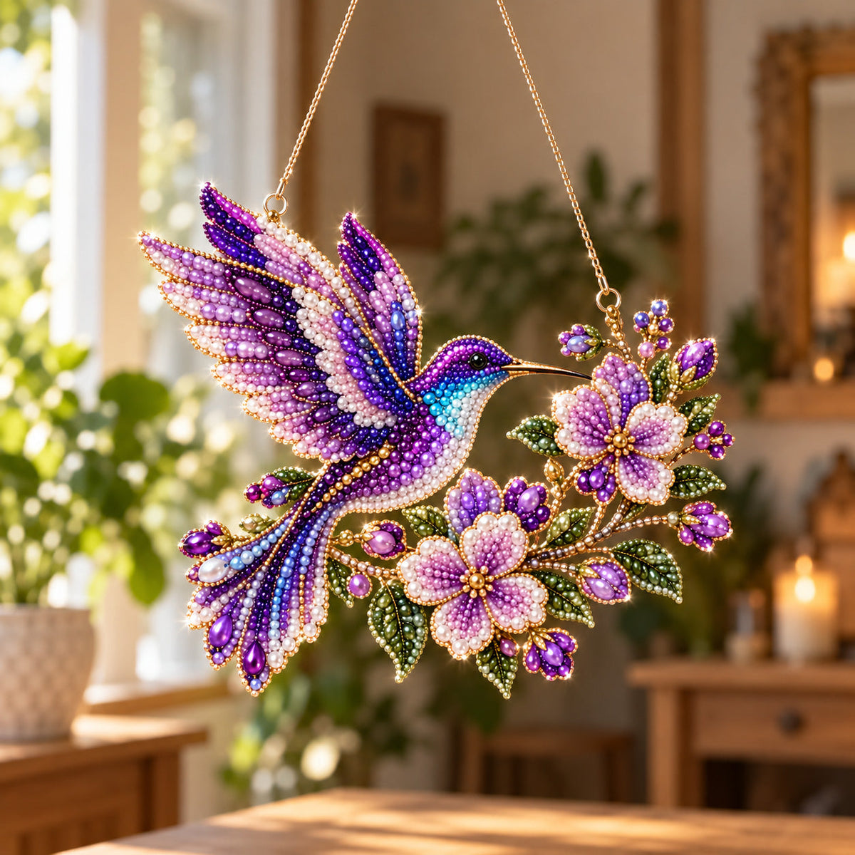 Hummingbird Grace DIY Diamond Pearl Suncatcher Ornament Kit GFTOTP23250