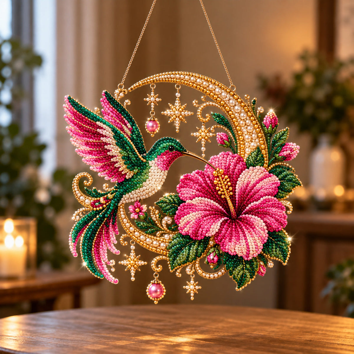 Hummingbird Grace DIY Diamond Pearl Suncatcher Ornament Kit GFTOTP23254