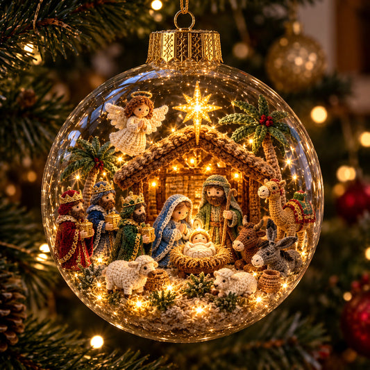 Nativity Scene Light-Up Globe Ornament GFTOTP23255