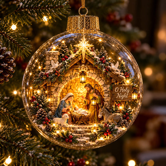 Nativity Scene Light-Up Globe Ornament GFTOTP23257