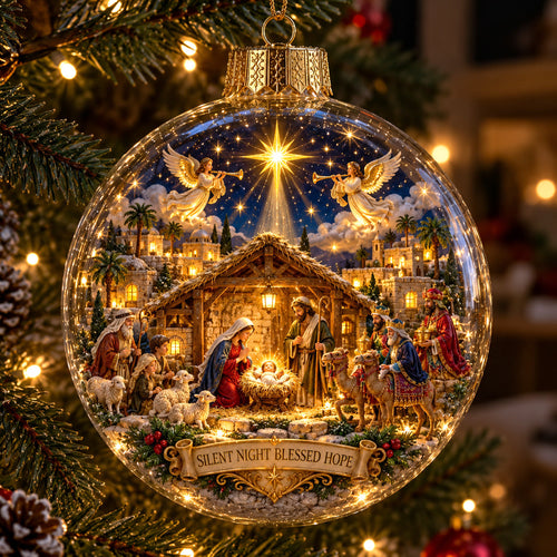 Nativity Scene Light-Up Globe Ornament GFTOTP23259