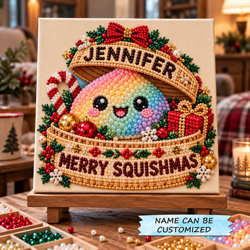 Personalized Merry Squishmas DIY Diamond Pearl Art Kit QTCUZ GFTOTP23358