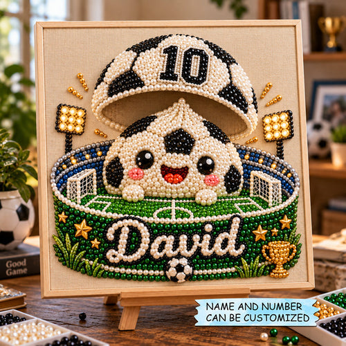 Personalized Soccer Star Dumpling DIY Diamond Pearl Art Kit QTCUZ GFTOTP23359