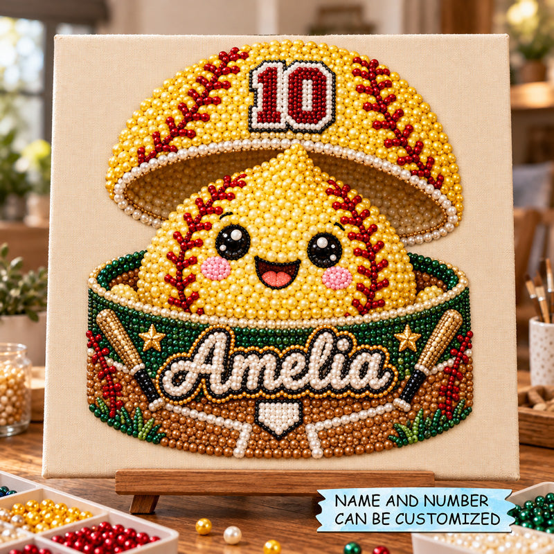 Personalized Softball Dumpling Champ DIY Diamond Pearl Art Kit QTCUZ GFTOTP23360