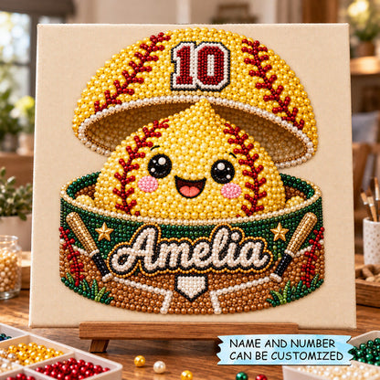 Personalized Softball Dumpling Champ DIY Diamond Pearl Art Kit QTCUZ GFTOTP23360