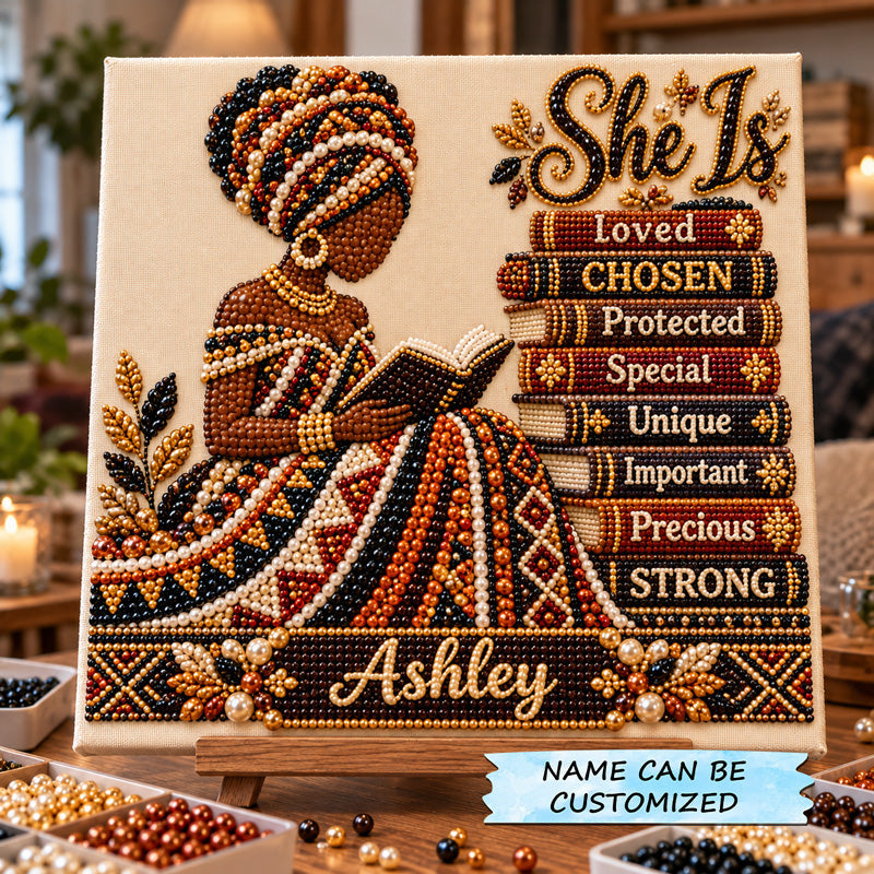 Personalized Golden Royalty Portrait DIY Diamond Pearl Art Kit QTCUZ GFTOTP23364