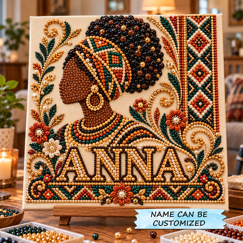 Personalized Majestic African Queen DIY Diamond Pearl Art Kit QTCUZ GFTOTP23365