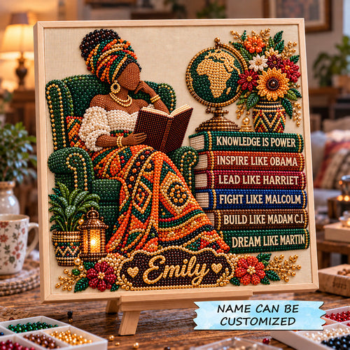 Personalized Empowered Reader Queen DIY Diamond Pearl Art Kit QTCUZ GFTOTP23366