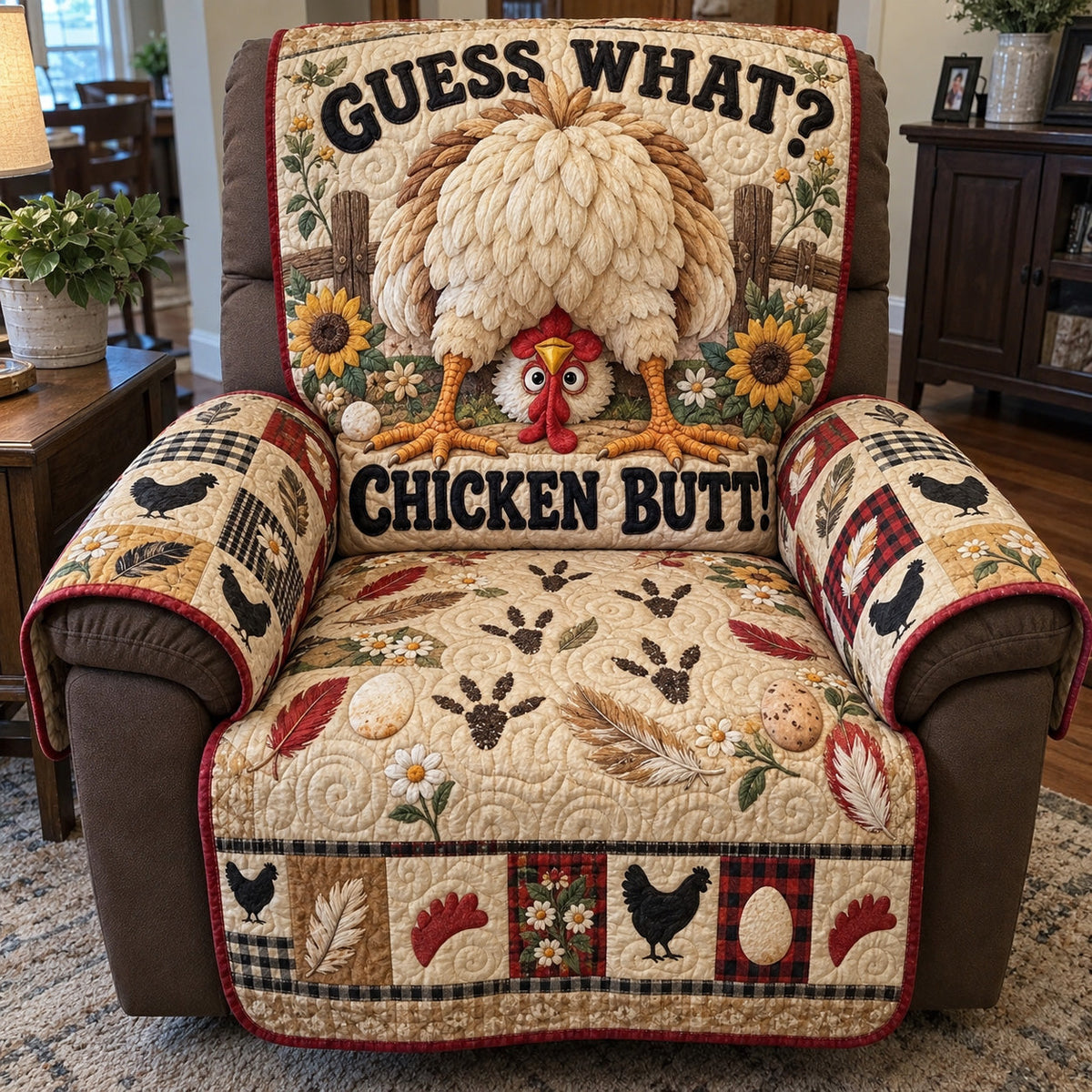 Cheeky Feather Quilted Sofa Cover GFTOTP23398