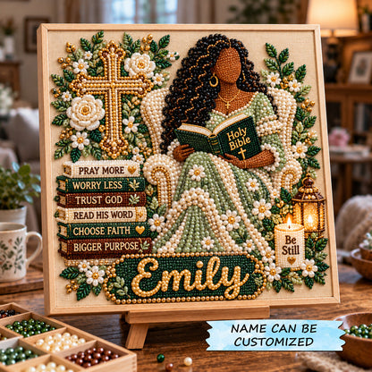 Personalized Serene Prayer DIY Diamond Pearl Art Kit QTCUZ GFTOTP23407