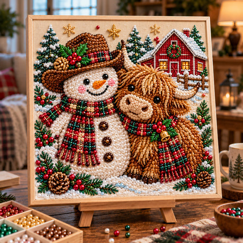 Rustic Holiday Pals DIY Diamond Pearl Art Kit GFTOTP23446