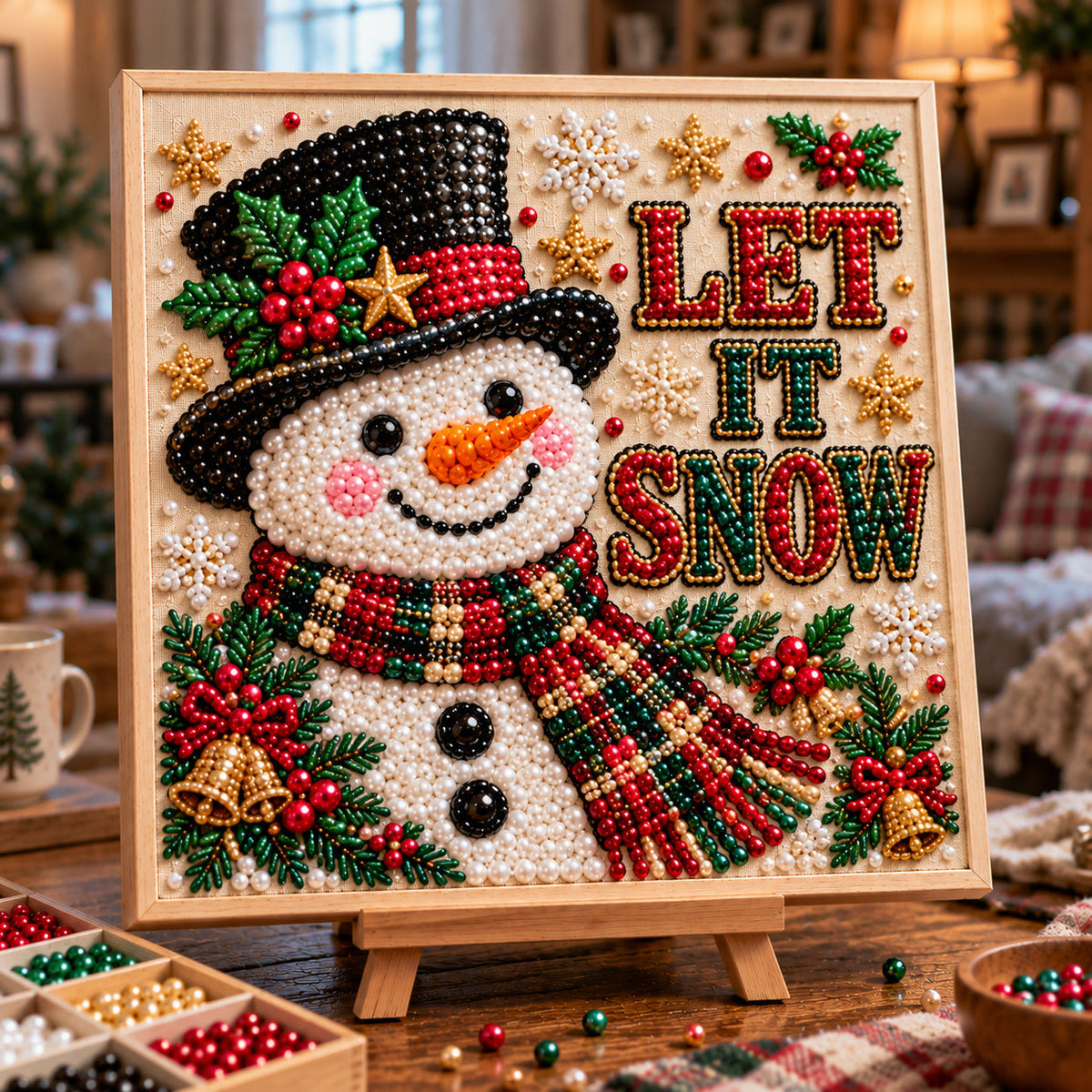 Snowy Charm Glow DIY Diamond Pearl Art Kit GFTOTP23447