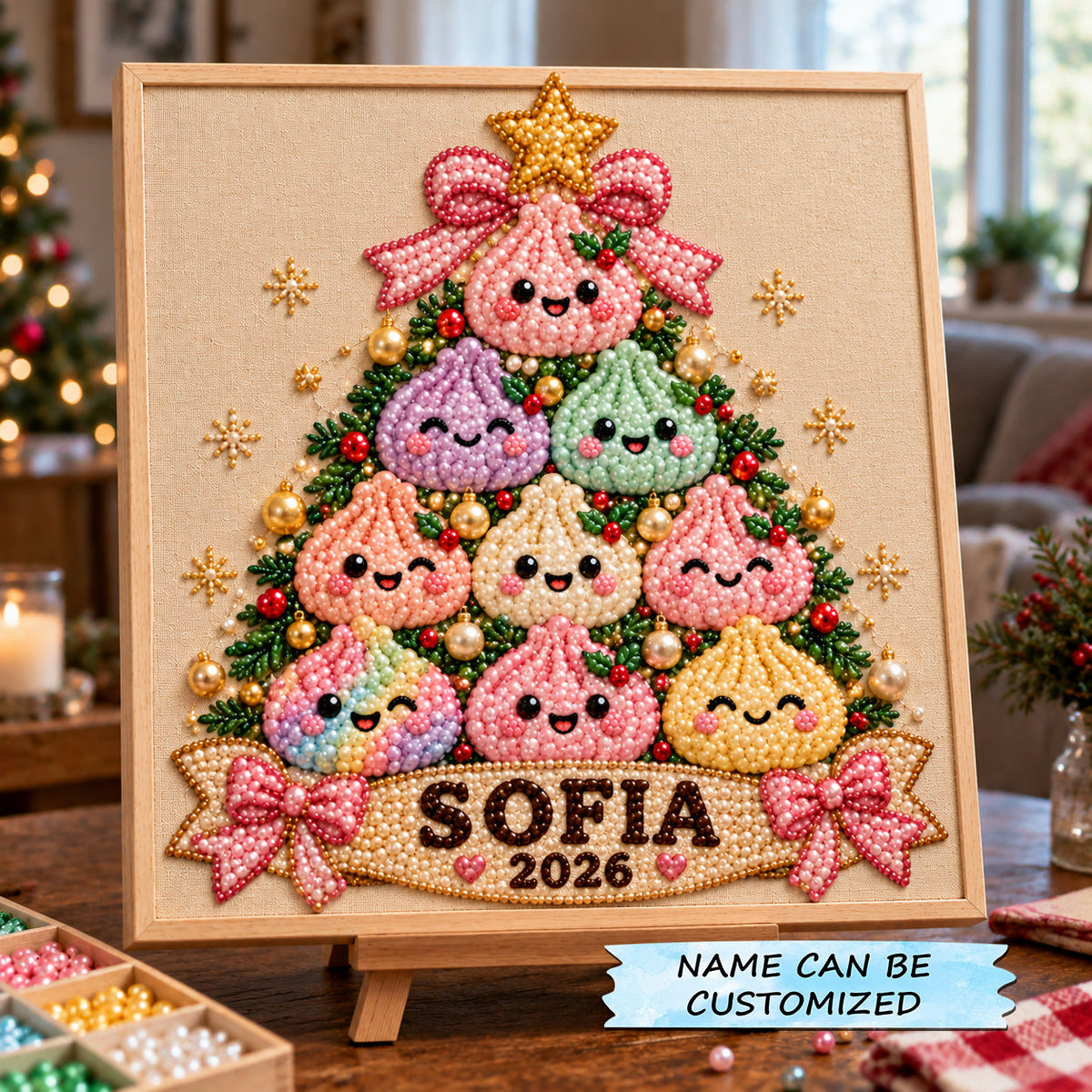 Personalized Dumpling Tree DIY Diamond Pearl Art Kit QTCUZ GFTOTP23553