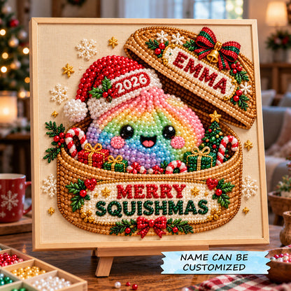 Personalized Merry Squishmas DIY Diamond Pearl Art Kit QTCUZ GFTOTP23556