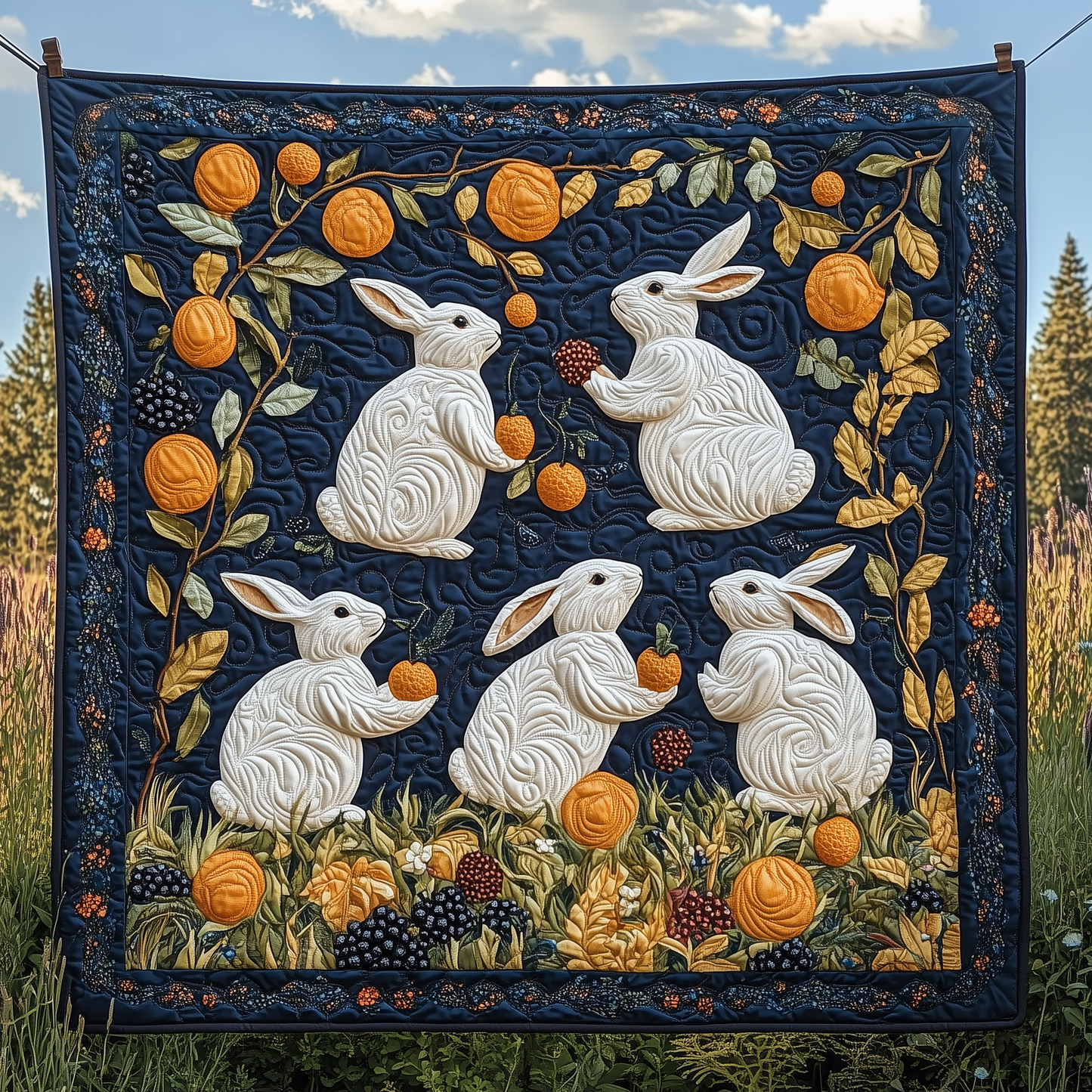 Adorable Rabbit Quilted Blanket GFTOTP2411