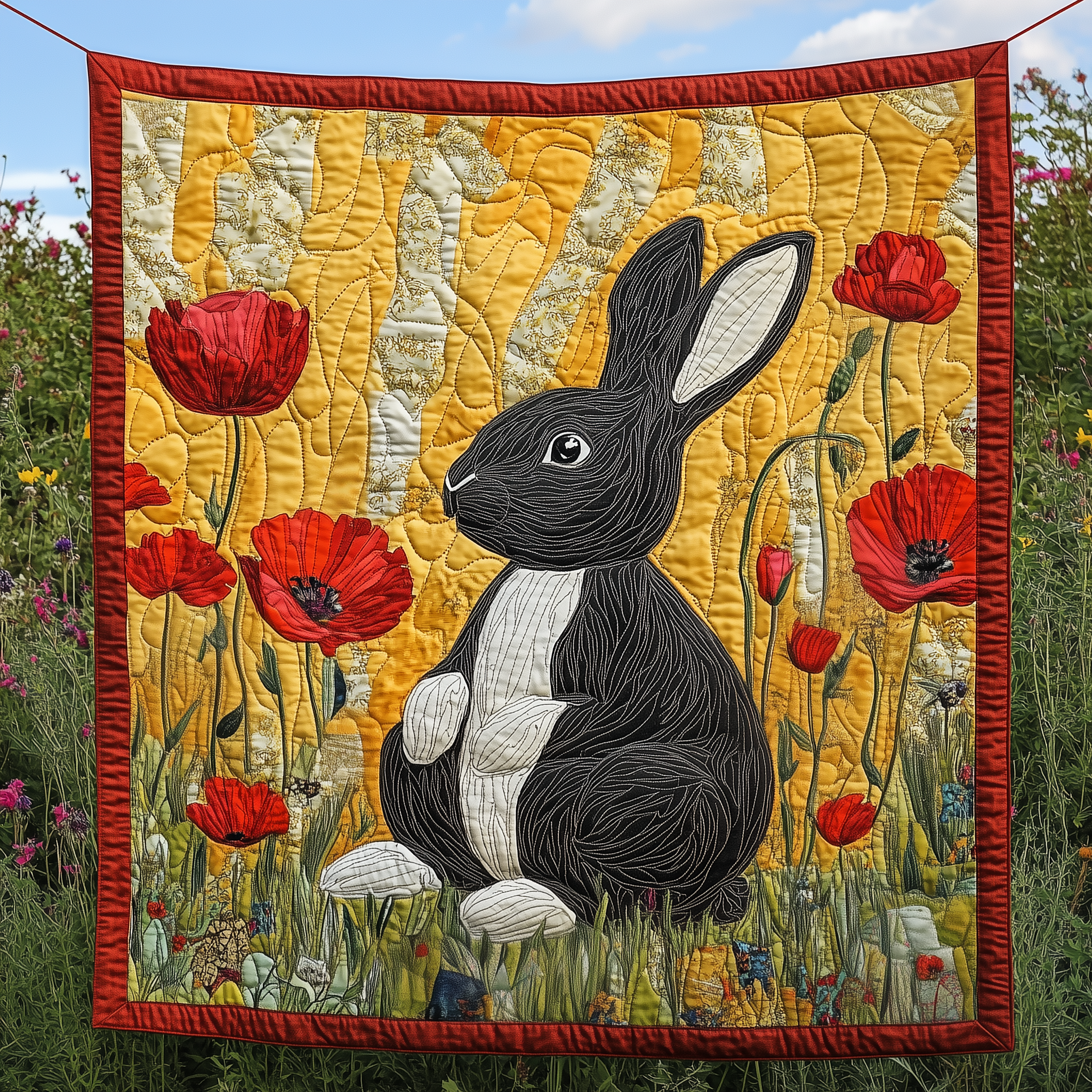 Quilted Rabbit Adorable Rabbit Quilted Blanket GFTOTP2413 – Patchique Store