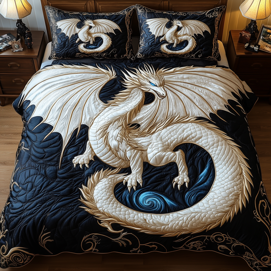 Majestic Dragon 3-Piece Quilted Bedding Set GFTOTP2419