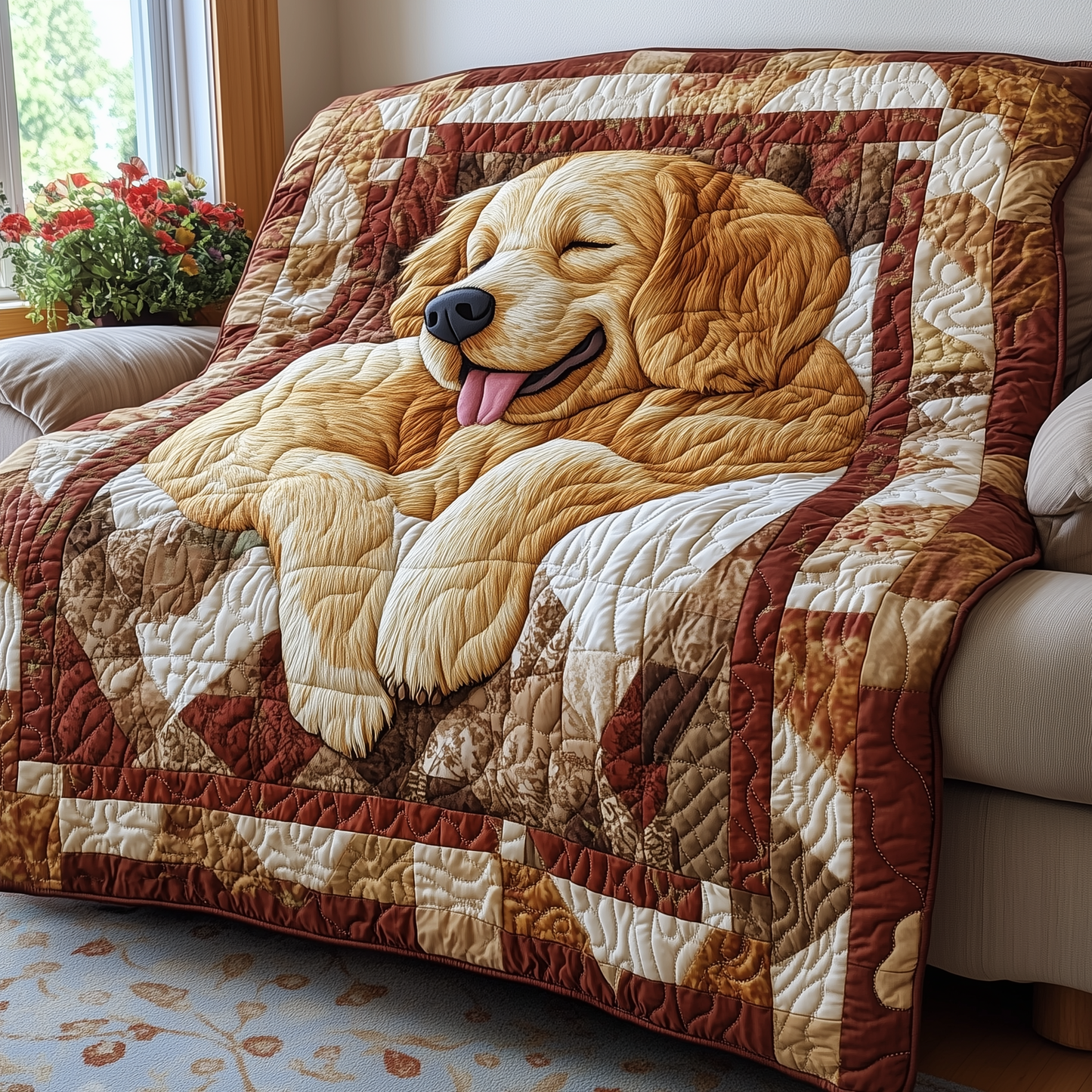 Sleepy Dog Quilted Blanket