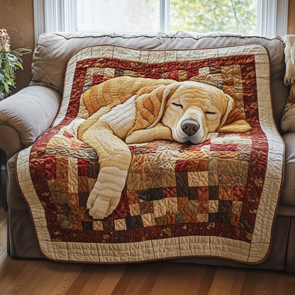 Sleepy Golden Retriever Quilted Blanket GFTOTP2447
