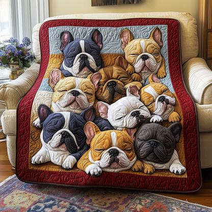 Adorable Sleepy French Bulldogs Quilted Blanket GFTOTP2451