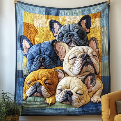 Adorable Sleepy French Bulldogs Quilted Blanket GFTOTP2455