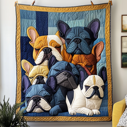 Adorable Sleepy French Bulldogs Quilted Blanket GFTOTP2456