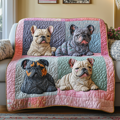 Adorable Sleepy French Bulldogs Quilted Blanket GFTOTP2458