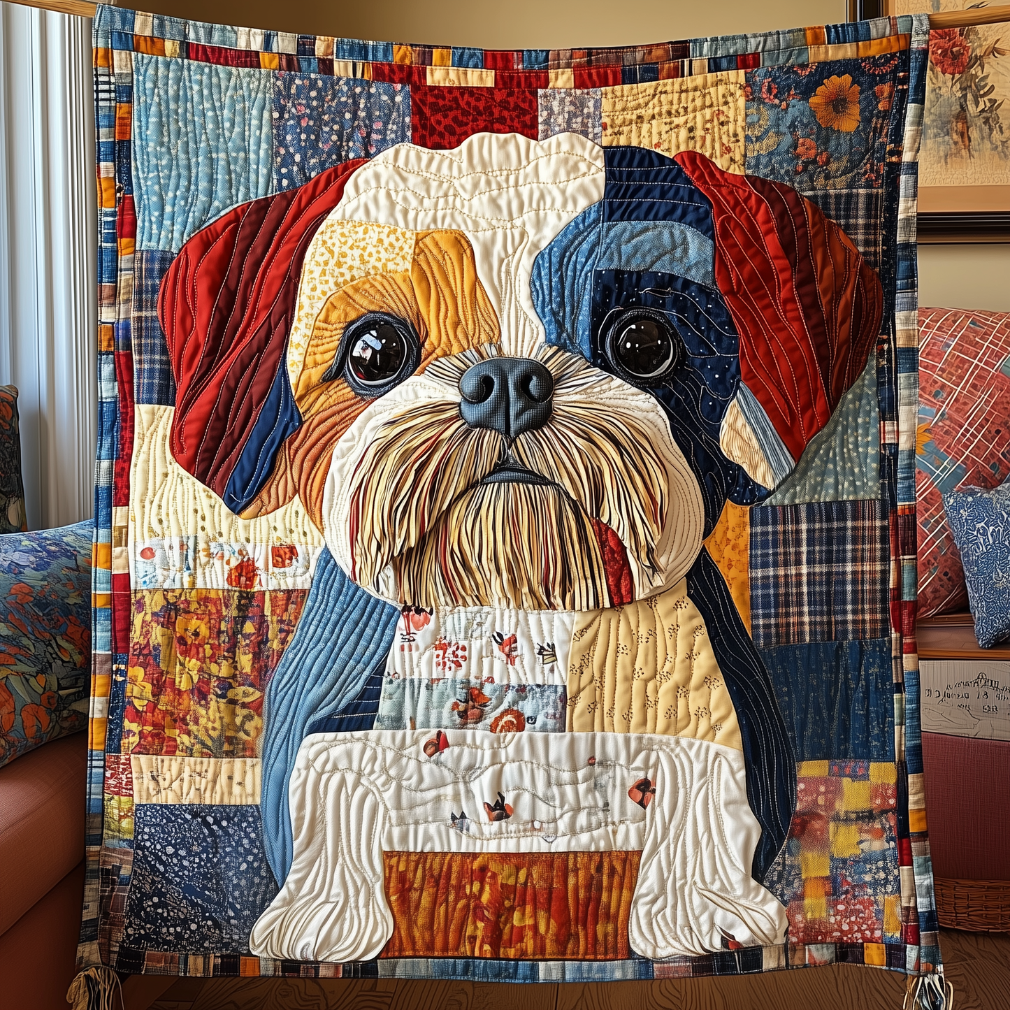Adorable Shih Tzu Quilted Blanket GFTOTP2508