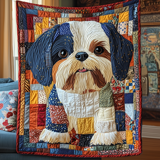 Adorable Shih Tzu Quilted Blanket GFTOTP2509