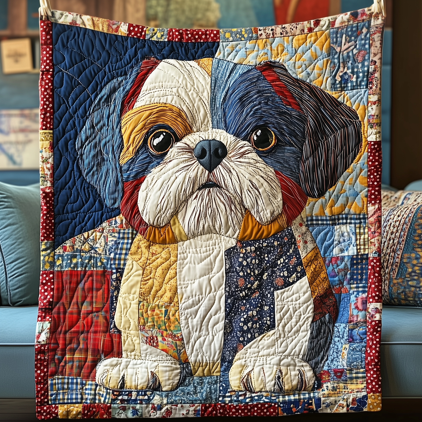 Adorable Shih Tzu Quilted Blanket GFTOTP2510