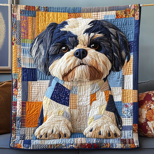 Adorable Shih Tzu Quilted Blanket GFTOTP2515
