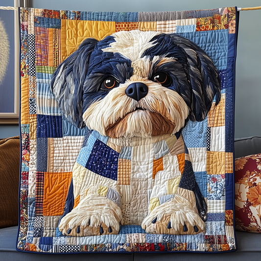 Adorable Shih Tzu Quilted Blanket GFTOTP2515