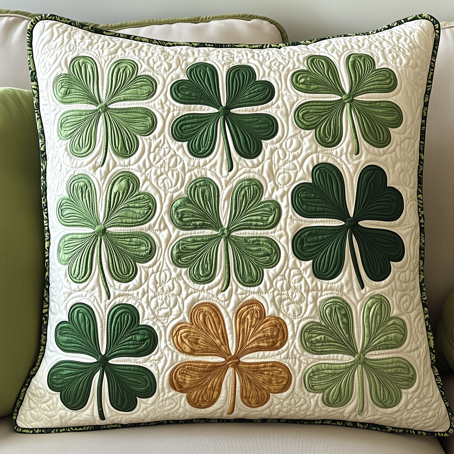 Irish Shamrock Quilted Pillow Case GFTOTP2546
