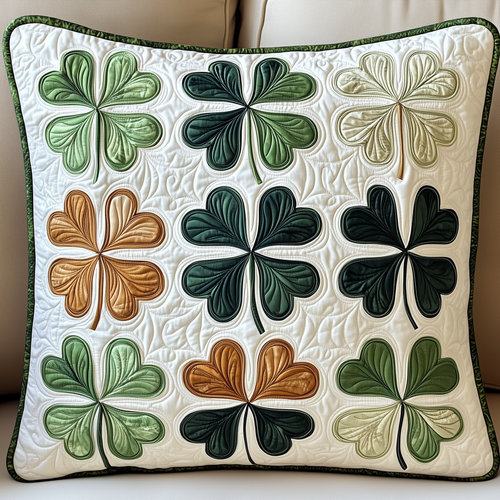 Irish Shamrock Quilted Pillow Case GFTOTP2548