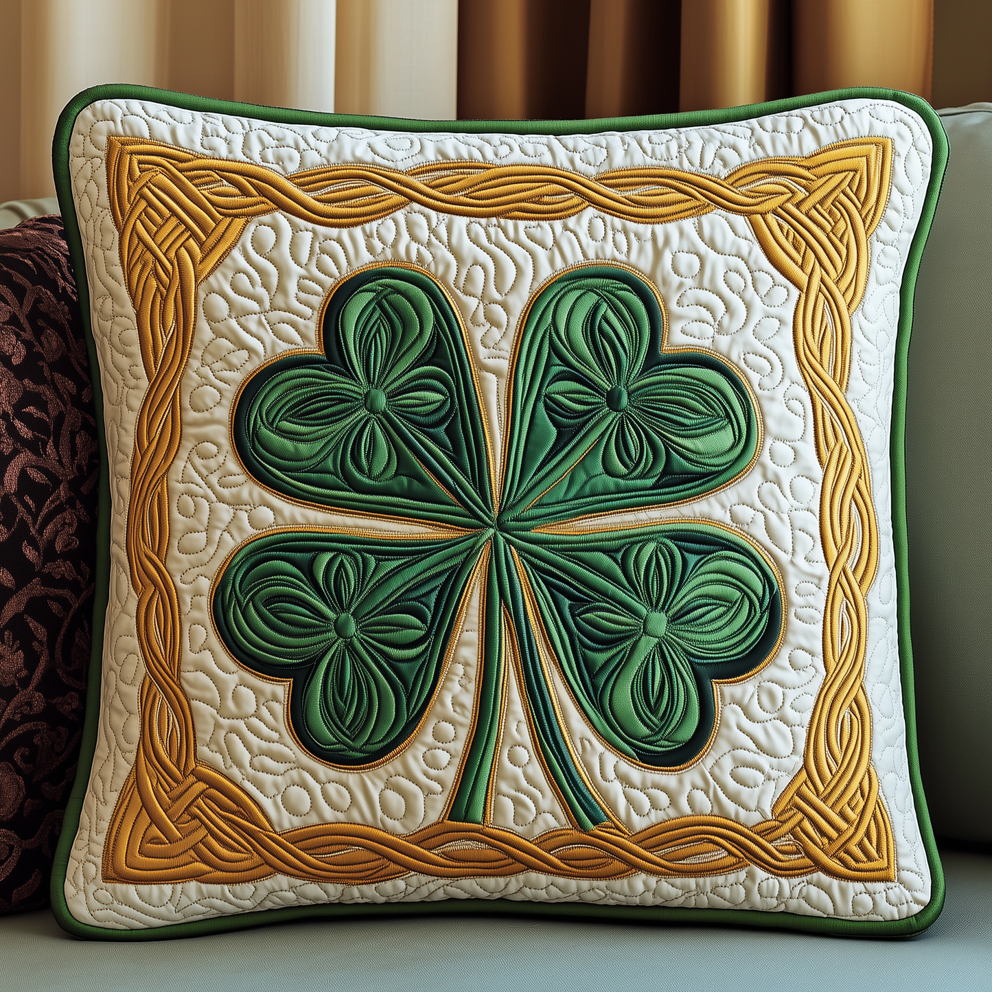Irish Shamrock Quilted Pillow Case GFTOTP2552